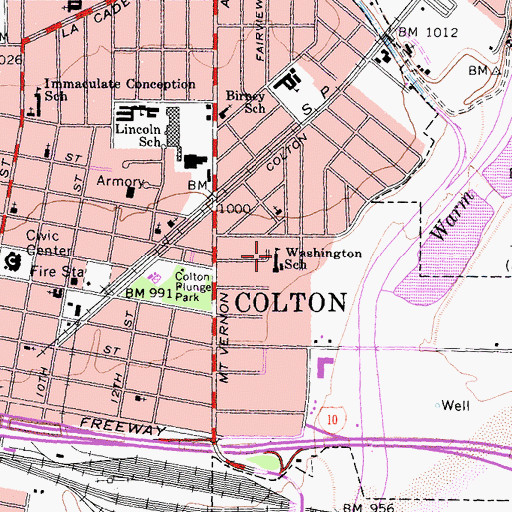 Topographic Map of Washington High School, CA