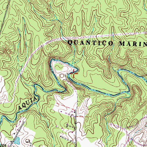 Topographic Map of Marine Corps Base Quantico, VA