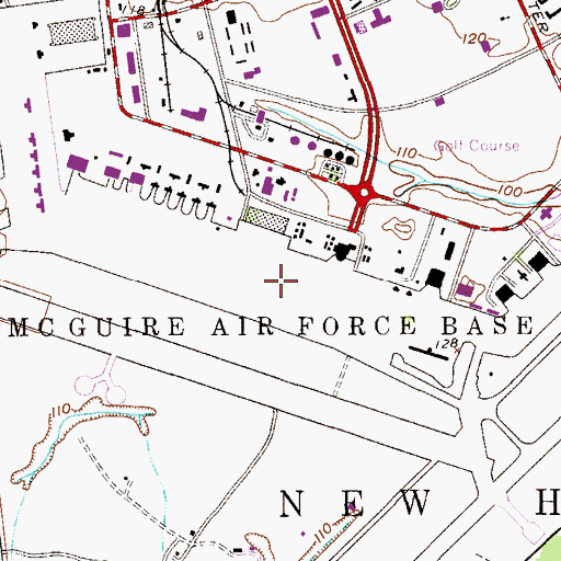 Topographic Map of McGuire Air Force Base, NJ