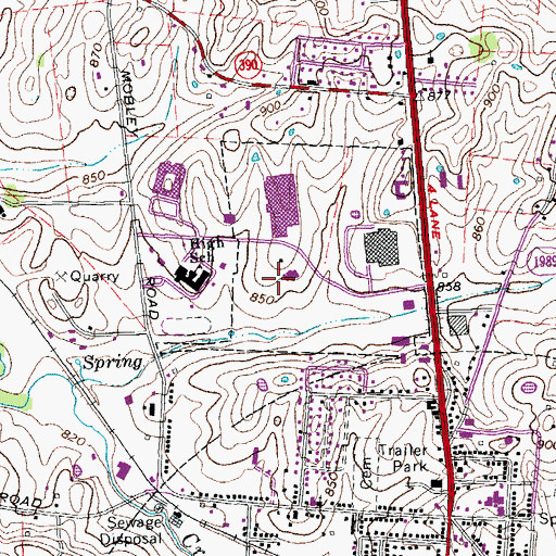 Topographic Map of National Guard Armory Harrodsburg, KY