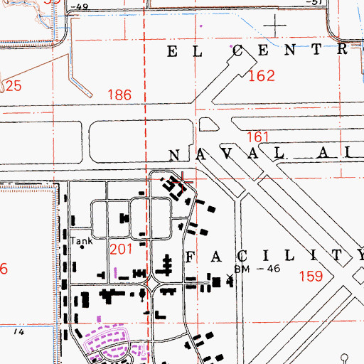 Topographic Map of Naval Air Facility El Centro, CA