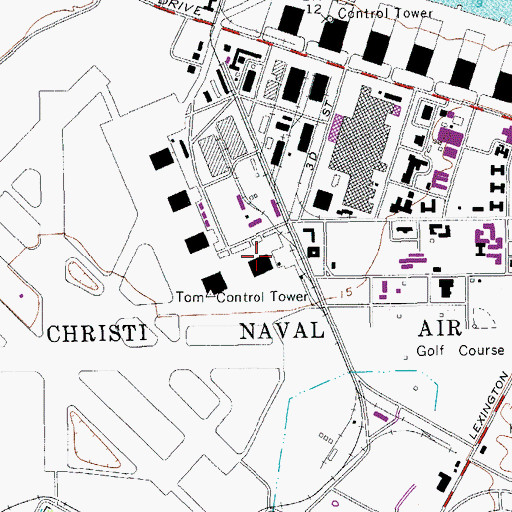 Topographic Map of Naval Air Station Corpus Christi, TX