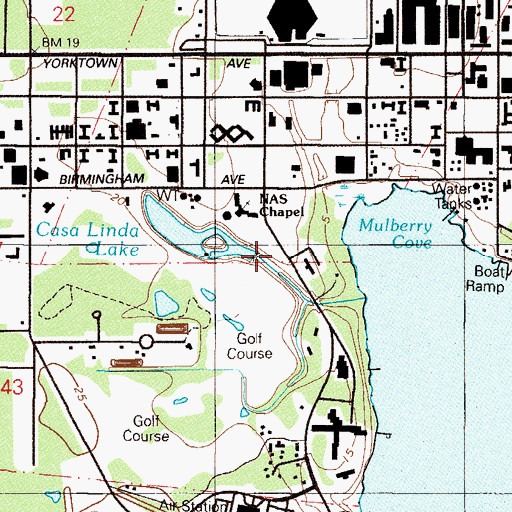 Topographic Map of Naval Air Station Jacksonville, FL