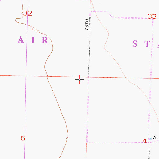 Topographic Map of Naval Air Station Lemoore, CA