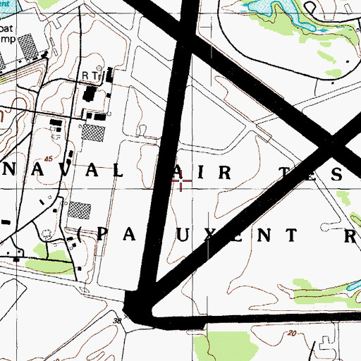 Topographic Map of Naval Air Station Patuxent River, MD