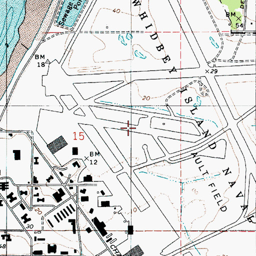 Topographic Map of Naval Air Station Whidbey Island, WA