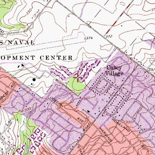 Topographic Map of Naval Air Warfare Center Warminster, PA