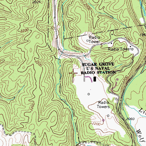 Topographic Map of Naval Information Operations Command Sugar Grove, WV
