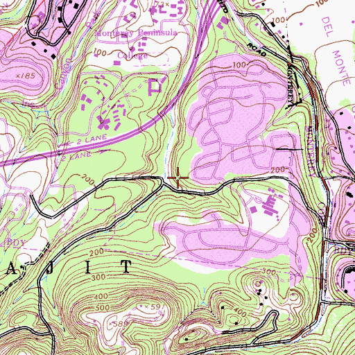Topographic Map of Naval Postgraduate School, CA