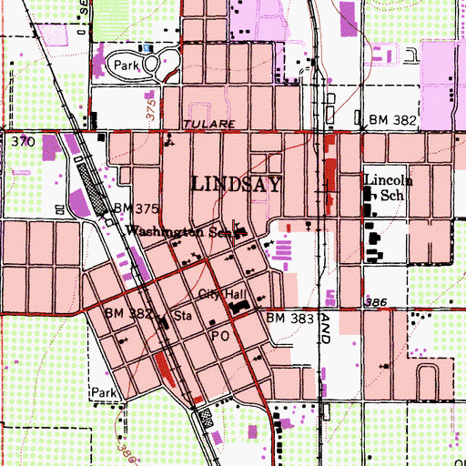 Topographic Map of Washington Elementary School, CA