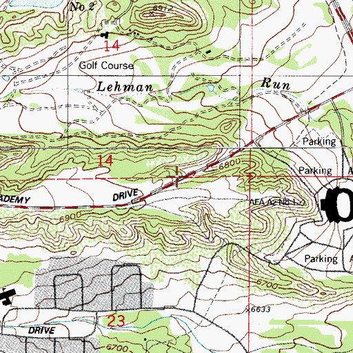 Topographic Map of United States Air Force Academy, CO