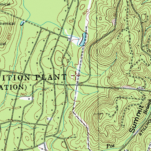 Topographic Map of Volunteer Army Ammunition Plant, TN