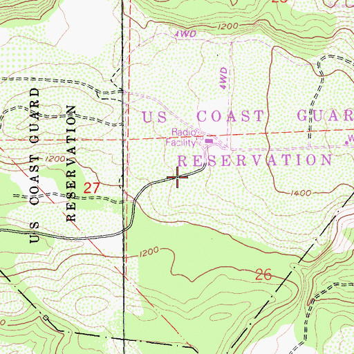 Topographic Map of West Coast Radio Receiving Station, CA