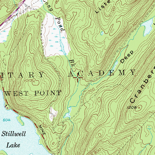 Topographic Map of West Point United States Military Academy, NY