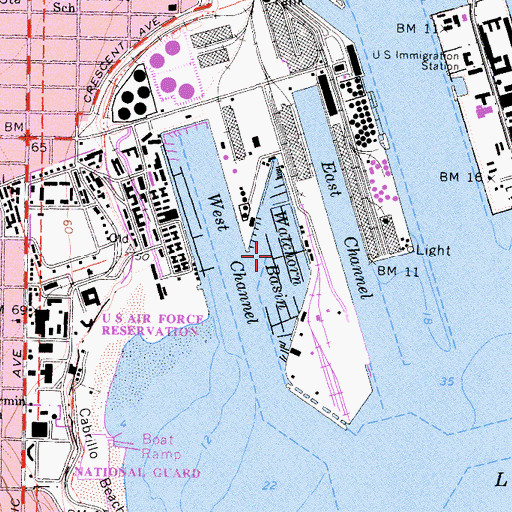 Topographic Map of Watchorn Basin, CA