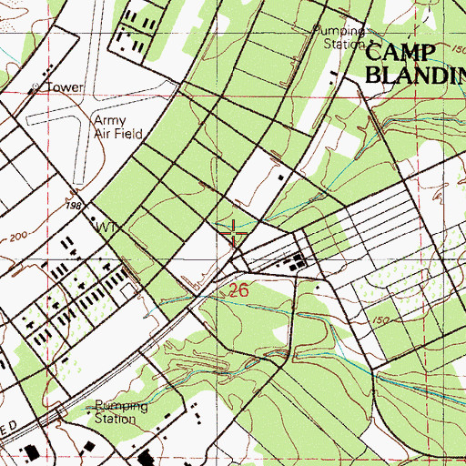 Topographic Map of Camp Blanding, FL
