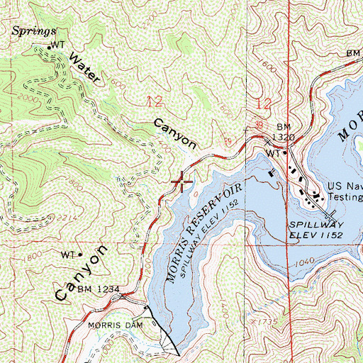 Topographic Map of Water Canyon, CA
