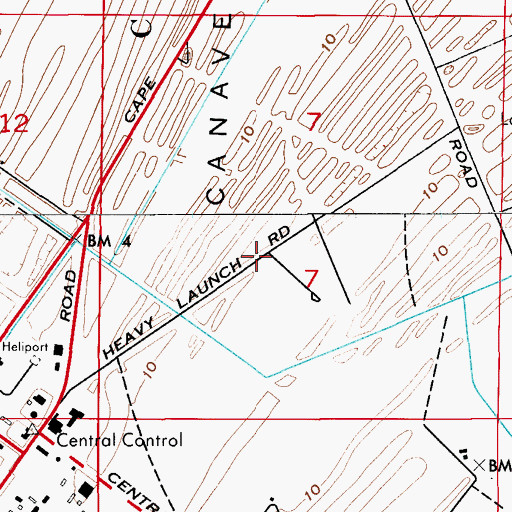 Topographic Map of Cape Canaveral Air Force Station, FL