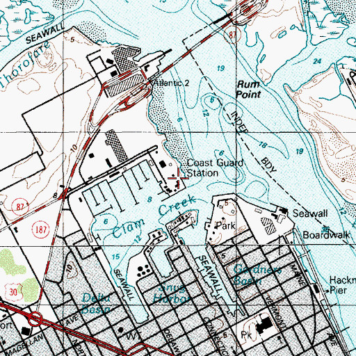 Topographic Map of Coast Guard Station Atlantic City, NJ