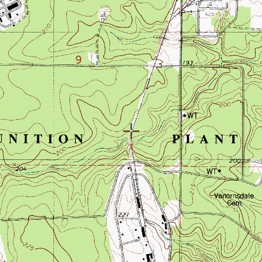 Topographic Map of Louisiana Army Ammunition Plant, LA