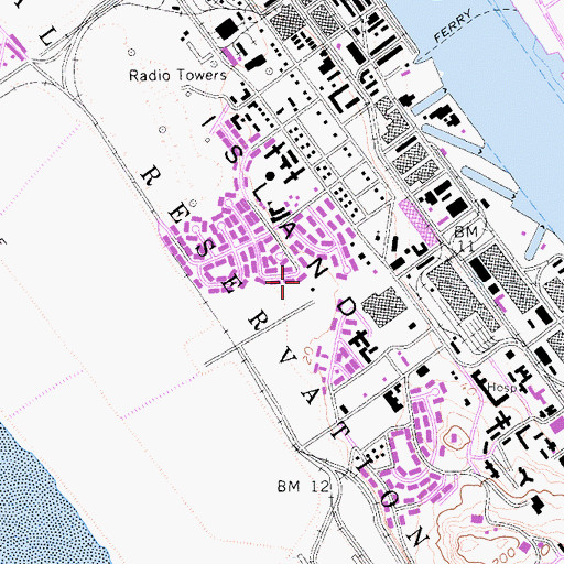 Topographic Map of Mare Island California Naval Shipyard, CA