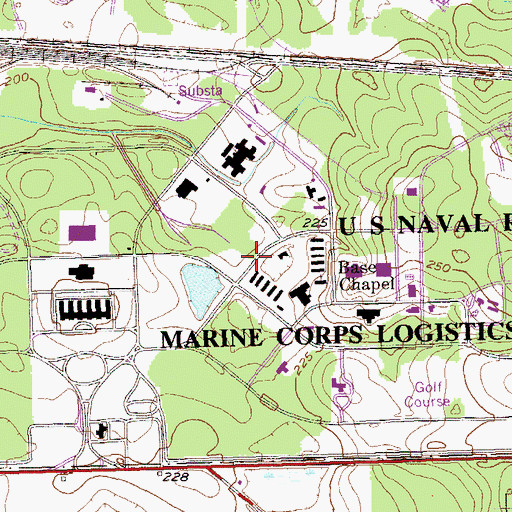 Topographic Map of Marine Corps Logistics Base Albany, GA