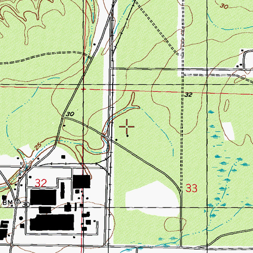 Topographic Map of Mississippi Army Ammunition Plant, MS