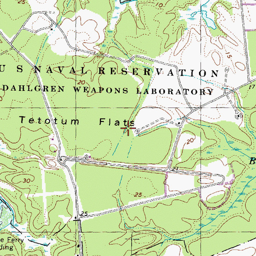 Topographic Map of Naval Surface Warfare Center Pumpkin Annex, VA