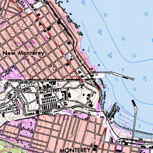 Topographic Map of Coast Guard Hospital, CA
