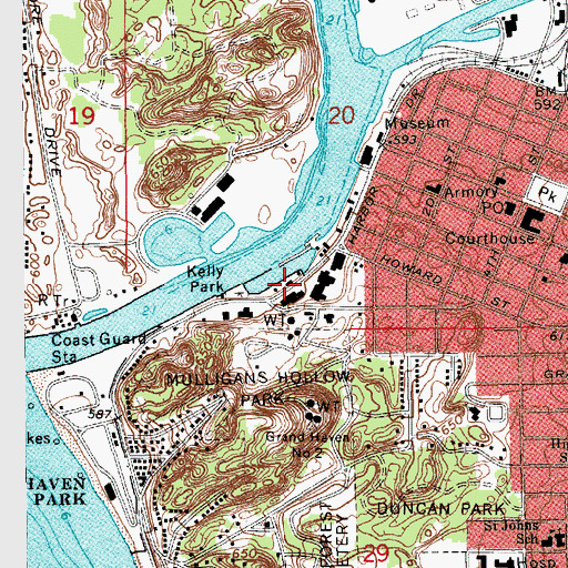 Topographic Map of Coast Guard Station Grand Haven, MI