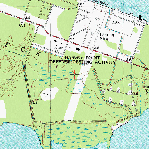 Topographic Map of Harvey Point Defense Testing Activity, NC
