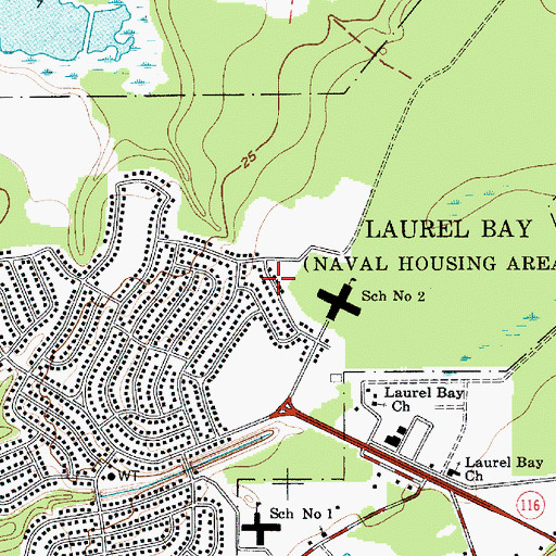 Topographic Map of Marine Corp Air Station Beaufort, SC