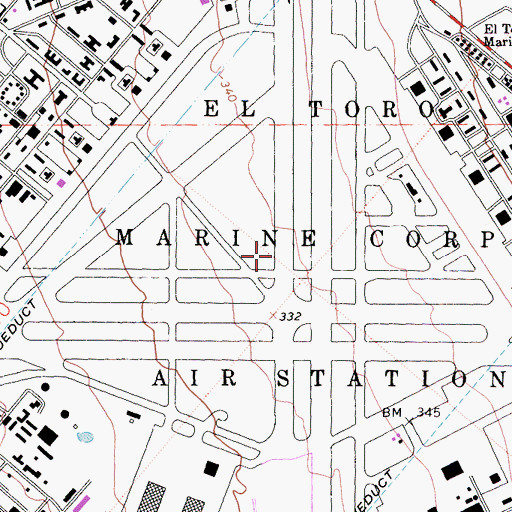 Topographic Map of Marine Corps Air Station El Toro, CA