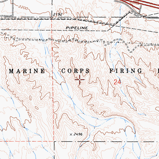 Topographic Map of Marine Corps Logistics Base Barstow, CA
