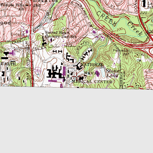 Topographic Map of Naval Medical Center Bethesda, MD