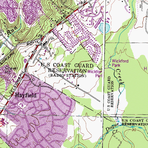 Topographic Map of Telecommunications and Information Systems Command, VA