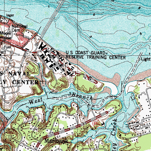Topographic Map of United States Coast Guard Training Center Yorktown, VA
