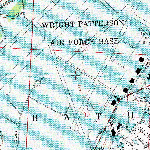 Topographic Map of Wright-Patterson Air Force Base, OH