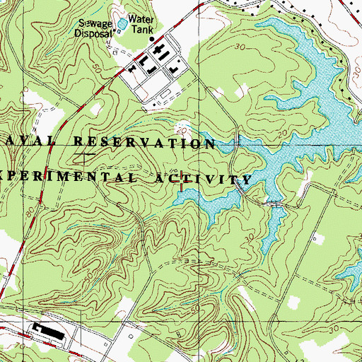 Topographic Map of Camp Peary, VA