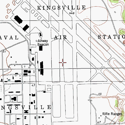 Topographic Map of Naval Air Station Kingsville, TX