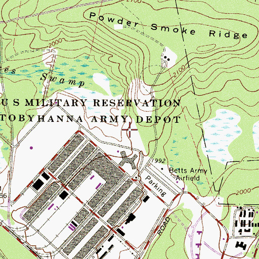 Topographic Map of Tobyhanna Army Depot, PA