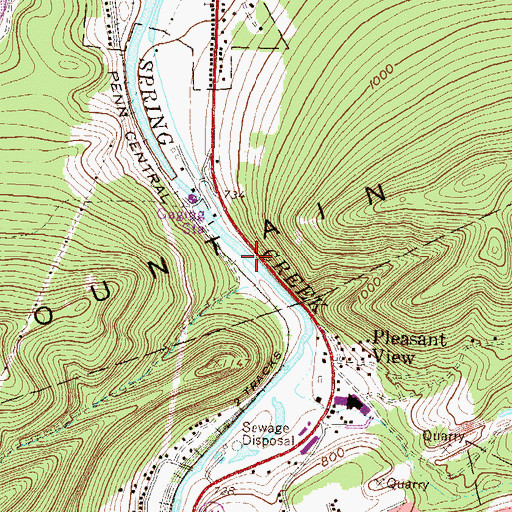Topographic Map of Spring Creek Gap, PA