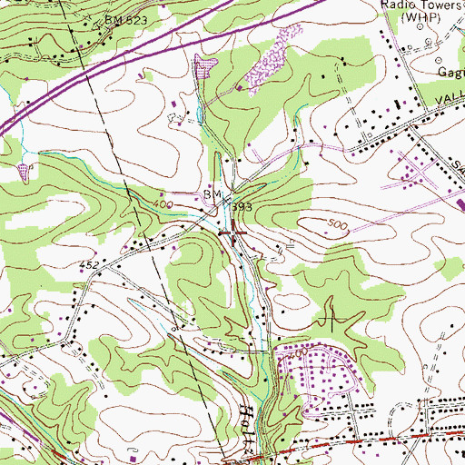 Topographic Map of Starry Brook, PA