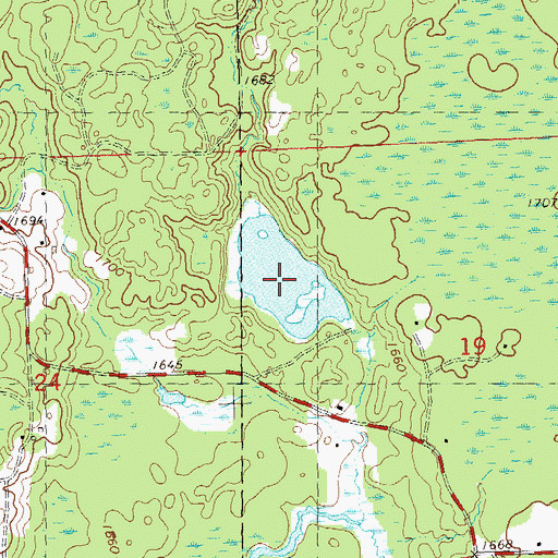 Topographic Map of Bergeson Lake, WI
