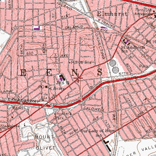 Topographic Map of Faith Presbyterian Church, NY