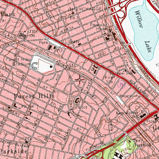 Topographic Map of First Church of Christ Scientist, NY