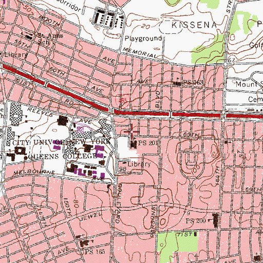 Topographic Map of Flushing Chinese Baptist Church, NY
