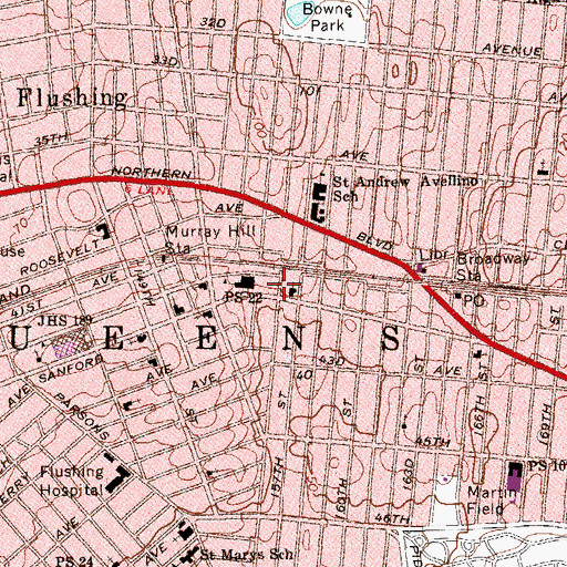 Topographic Map of Free Gospel Assemblies of God Church, NY