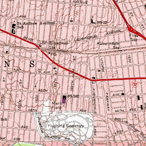 Topographic Map of Full Gospel United Church, NY
