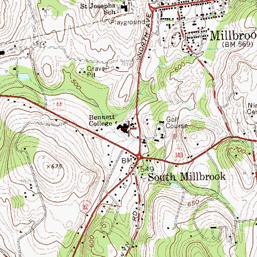 Topographic Map of Halcyon Hall, NY
